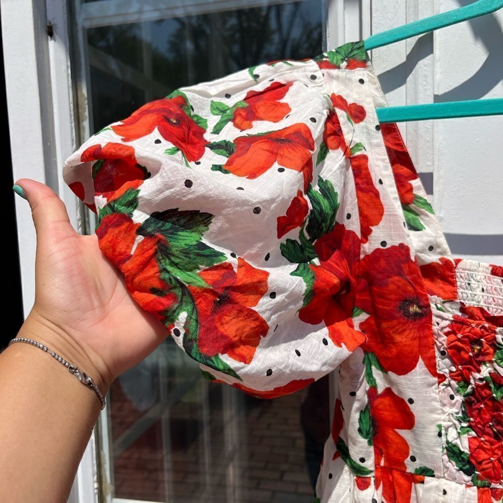 Anthropologie Maeve Floral Square Neck Smocked Babydoll Dress NWT - Picture 11 of 15